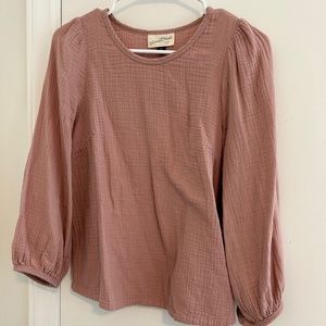 Muslin puff sleeve top